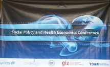 Shows a screenshot of the social policy and health economics conference