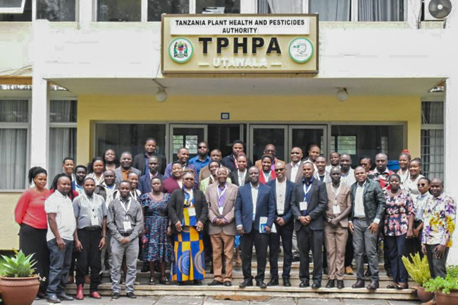 Participants in the stakeholder engagement meeting held in May 2023 at at the Tanzania Plant Health and Pesticides Authority (TPHPA)