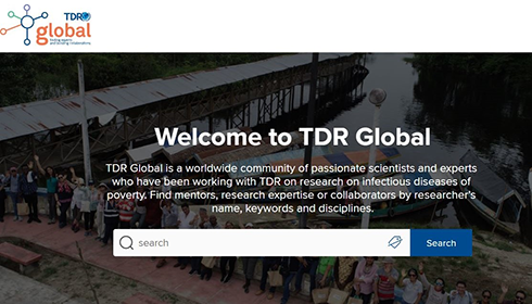Image shows the Welcome screen for TDR Global