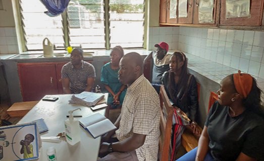 Makerere teambeing oriented at Amudat hospital