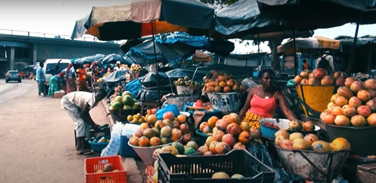 image shows a busy market place